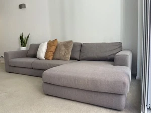 Nick Scali Fabric 3 Seater With Chaise - Picture 1 of 4
