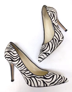 $895 BRIAN ATWOOD 11 42 Pumps Cassandra Zebra Print Fur Italy Heels 100mm - Picture 1 of 9