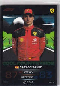 Topps F1 Turbo Attax 2023 Carta De Fórmula 1 MEG 1 Carlos Sainz Cool Countryside - Picture 1 of 1