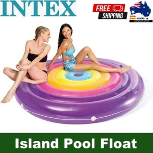 Intex Rainbow Fiesta Island Pool Float 201 x 24cm XL Inflatable Water Lounge - Picture 1 of 13