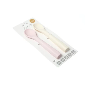 My Pure Silicone Baby/Toddler Feeding Spoon Set - Blush and Pannacotta 4M+ - Picture 1 of 7