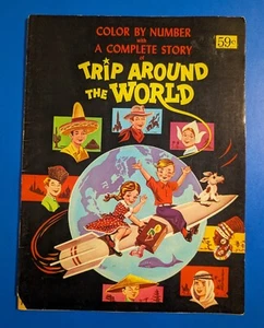 Vintage Trip Around The World - Color By Number - Rare 60s / 70s Coloring Book - Imagen 1 de 14