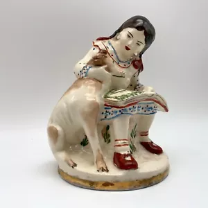 Figura de niña leyendo con perro porcelana de Ereván RARA circa 1950 URSS - Imagen 1 de 10