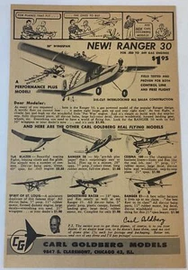 1958 CARL GOLDBERG models ad ~ Blazer,Ranger,Cessna,Spirit Of St Louis, more - Picture 1 of 1