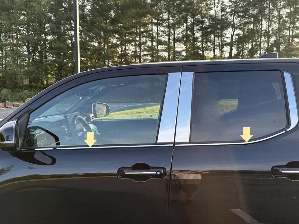 STAINLESS STEEL WINDOW SILL TRIM 4PC FITS 2024 TOYOTA TACOMA Crew Cab - Image 1 of 1