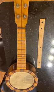 VINTAGE ANTIKE BANJO-UKULELE MIT BLOCKRAND - UNBEKANNTES ALTER und FIRMA - Bild 1 von 15