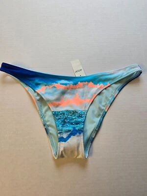 Terno de banho American Eagle Aerie muito bom UPF 50 cintura baixa parte inferior atrevida azul - Imagem 1 de 4