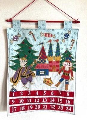 Vintage Christmas Countdown Nativity Nutcracker Scene Handmade Advent Calendar - Image 1 of 4