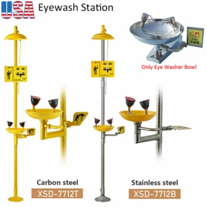 Emergency Shower and Eyewash Station Combination / Eyewash Bowl Safety Equipment - Picture 1 of 40