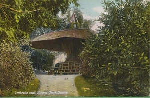 Vintage Seattle Washington Postcard Umbrella Seat Kinnear Park 1910 Puget Sound - Picture 1 of 4