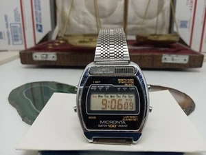 Orologio Cronografo Allarme Micronta anni '80 Personalizzato Radio Shack Digitale LCD Vintage - Foto 1 di 16