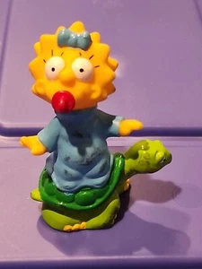Retro 1990 The Simpsons Maggie Riding a Turtle Rubber Figure 3in Vintage PVC - Picture 1 of 5