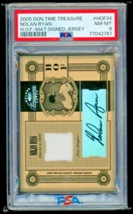NOLAN RYAN 2005  Donruss #34 Time Treasure HOF Game Used  Jersey Auto/25  PSA 8 - Picture 1 of 4