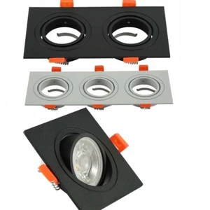 Rechteckige Einbau-Kipp-Downlight GU10 - schwarz - weiß/1-2-3 Lampe TEKLED - Bild 1 von 36