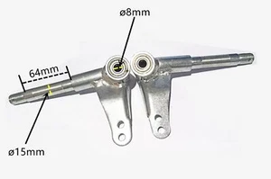 80cc Go kart Quad ATV Buggy Front Wheel stub Axle Pair - Picture 1 of 3