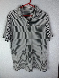 Polo Patagonia uomo grande blu bianca a righe cotone biologico tasca casual - Foto 1 di 9