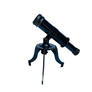 Telescopio vittoriano in ottone con mini treppiede supporto antico vintage ar... - Foto 1 di 8