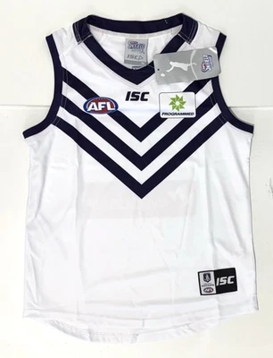 Fremantle Away Guernsey Jersey Size 14 Kids White Purple Size 14 Youth - Image 1 of 4