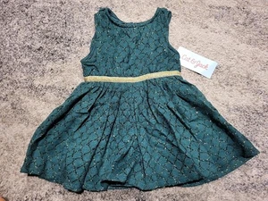 Kleinkind Mädchen Spitze Tank Kleid Katze & Jack grün Größe 12M Urlaub - Bild 1 von 2