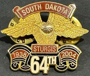 STURGIS Chamber South Dakota 64th 2004 Rally Bike Week Eagle Vest Jacket Hat Pin - Picture 1 of 7