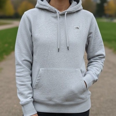 The North Face Off-White Zip/Button Fleece-Lined Hooded Sweatshirt XS