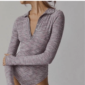 Intimately Free People Knitted Women's Snap Mock Neck Bodysuit Purple Small - Picture 1 of 12