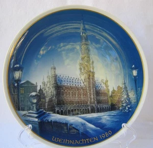 Vintage Rosenthal Porcelain Christmas Weihnachten Plate 1980 Brussels Bruessel - Picture 1 of 7