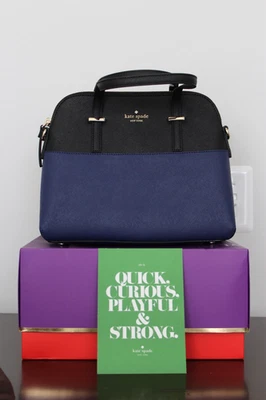 Bolso Bandolera Nuevo con Etiquetas Kate Spade Cedar Street Maise Cuero Índigo/Negro Foto 1 de 4