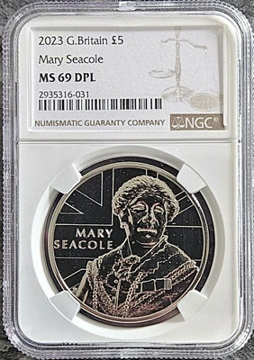 TOP POP - 2023 Great Britain £5 Mary Seacole Uncirculated NGC MS 69 DPL - Image 1 of 3