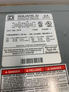 SQD 1S1F "Nuevo" 1KVA 1 PH Pri 480 x 240V / 240V X 120V Nema 3R ¡Envío rápido! - Imagen 1 de 5
