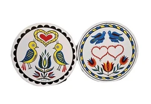 Vintage Midcentury Pennsylvania olandese benvenuto floreale insegne colorate CottageCore MCM  - Foto 1 di 6