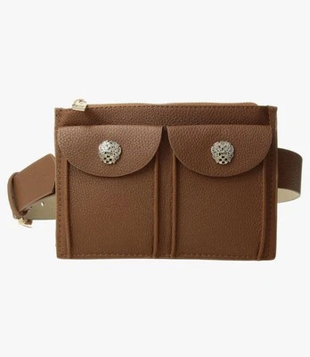 Vince Camuto Double Pocket Belt Bag Cognac Brown - Image 1 of 4