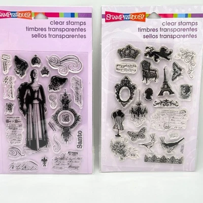 Stampendous Perfectly Clear Stamp 2 Sets Santos Angel & Parisian Charm Cling - Image 1 of 4