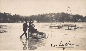 SVERIGE Sweden - SÖDERTELJE - På isen - FOTOVYKORT År 1914 - Picture 1 of 2