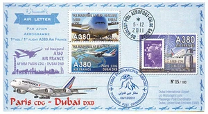 A380-173 FFC FRANCE "Airbus A380 Air France - 1er Vol AF3830 Paris-Dubaï" 2011 - Picture 1 of 1