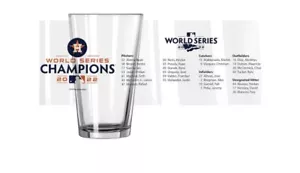 Houston Astros 2022 WORLD SERIES CHAMPS CHAMPIONS Roster Pint Glass NEW - Picture 1 of 1