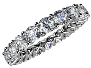 4.00 Ct. TW Round Diamond Eternity Wedding Band Ring 18 kt White Gold - Bild 1 von 5