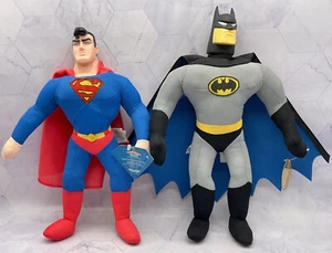 DC Comics Plush 1998 Batman 13" & 1999 Superman 12" Superheroes Figures - Picture 1 of 23