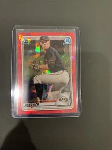 RJ DABOVICH 2020 Bowman Draft Sapphire 1st Bowman Red 2/5 Giants - Picture 1 of 2