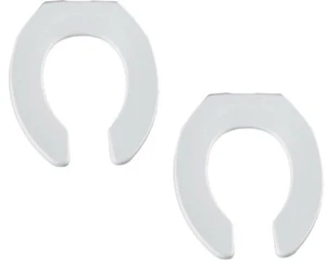 (2) ea Bemis Mfg 955CT 000 White Round Commercial Open Front Toilet Seats - Picture 1 of 7
