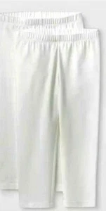 GIRLS SOLID WHITE CAPRI LEGGINGS, SIZE SMALL 6/6X, NWT,2 PK. - Picture 1 of 3