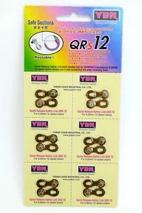 6x YBN QRS 12 Speed Quick Release-Safety Link Chain Link -- Gold (6 units) - Picture 1 of 5