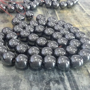 Natural Hematite, Grade A, 10mm, Magnetic, Black, Approx 40pcs, Free post - Bild 1 von 3