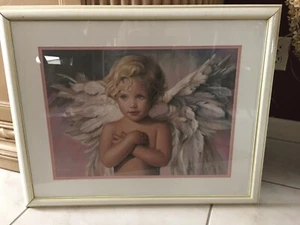 NANCY NOEL "GRACE" Engel gerahmter Druck | 20" x 25" | Vintage 1980er N.A. Noel - Bild 1 von 12