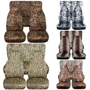 Front +Rear car seat covers hunting camouflage fits wrangler YJ /TJ /LJ - Foto 1 di 9