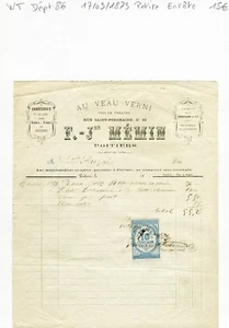 Dépt 86 - Poitiers 42 Rue Saint Porchaire - Petite d'un Commerce du 17/03/1873 - Picture 1 of 1