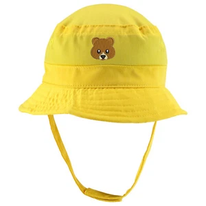 Cute Bear Embroidered Infant Lightweight Bucket Hat with Chin Strap - FREE SHIP - Picture 1 of 10