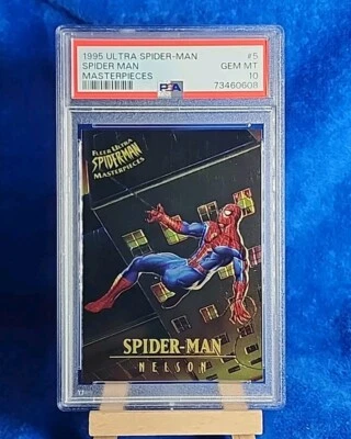 PSA 10 1995 Fleer Ultra Spider-Man Masterpieces #5 Spiderman Nelson Limited edit - Image 1 of 3