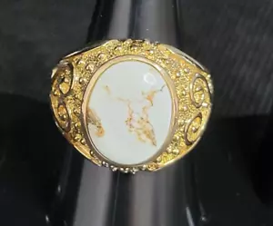 Anillo Wild Horse Turquesa Oro Vermeil WC 925 CN Talla 7 Corazones de Pergamino - Imagen 1 de 9