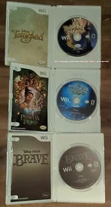 Wii DISNEY game LOT_Tangled_BRAVE_The Princess and the Frog GIRL bundle Complete - Picture 1 of 4